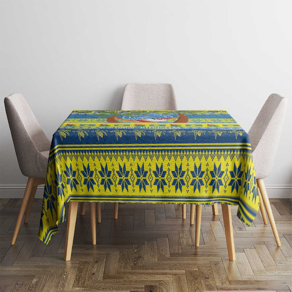 Palau Christmas Tablecloth Chilling Santa Ungil Kurismas - Polynesian Pride
