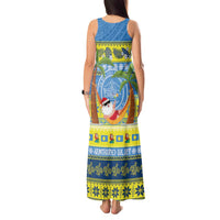 Palau Christmas Tank Maxi Dress Chilling Santa Ungil Kurismas - Polynesian Pride