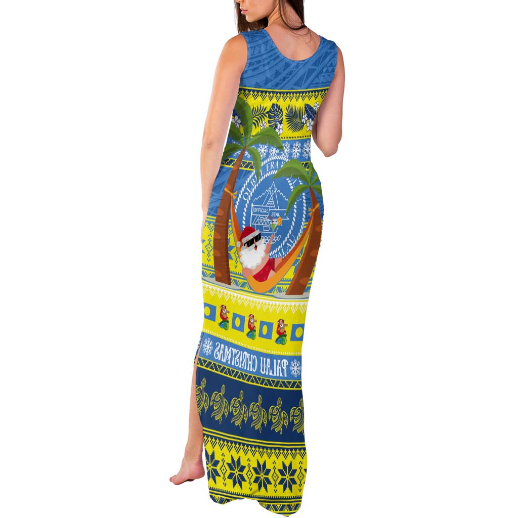 Palau Christmas Tank Maxi Dress Chilling Santa Ungil Kurismas - Polynesian Pride