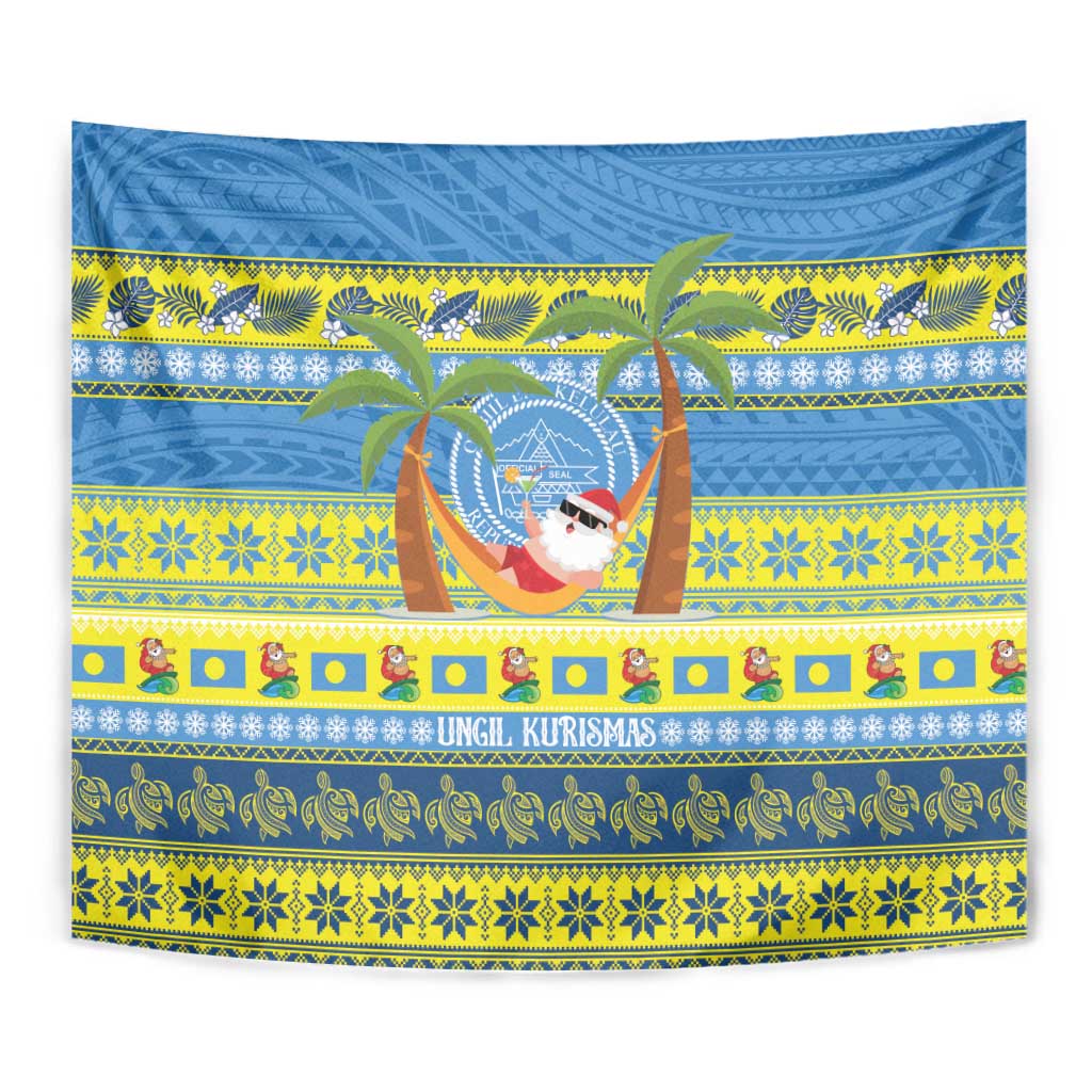 Palau Christmas Tapestry Chilling Santa Ungil Kurismas - Polynesian Pride