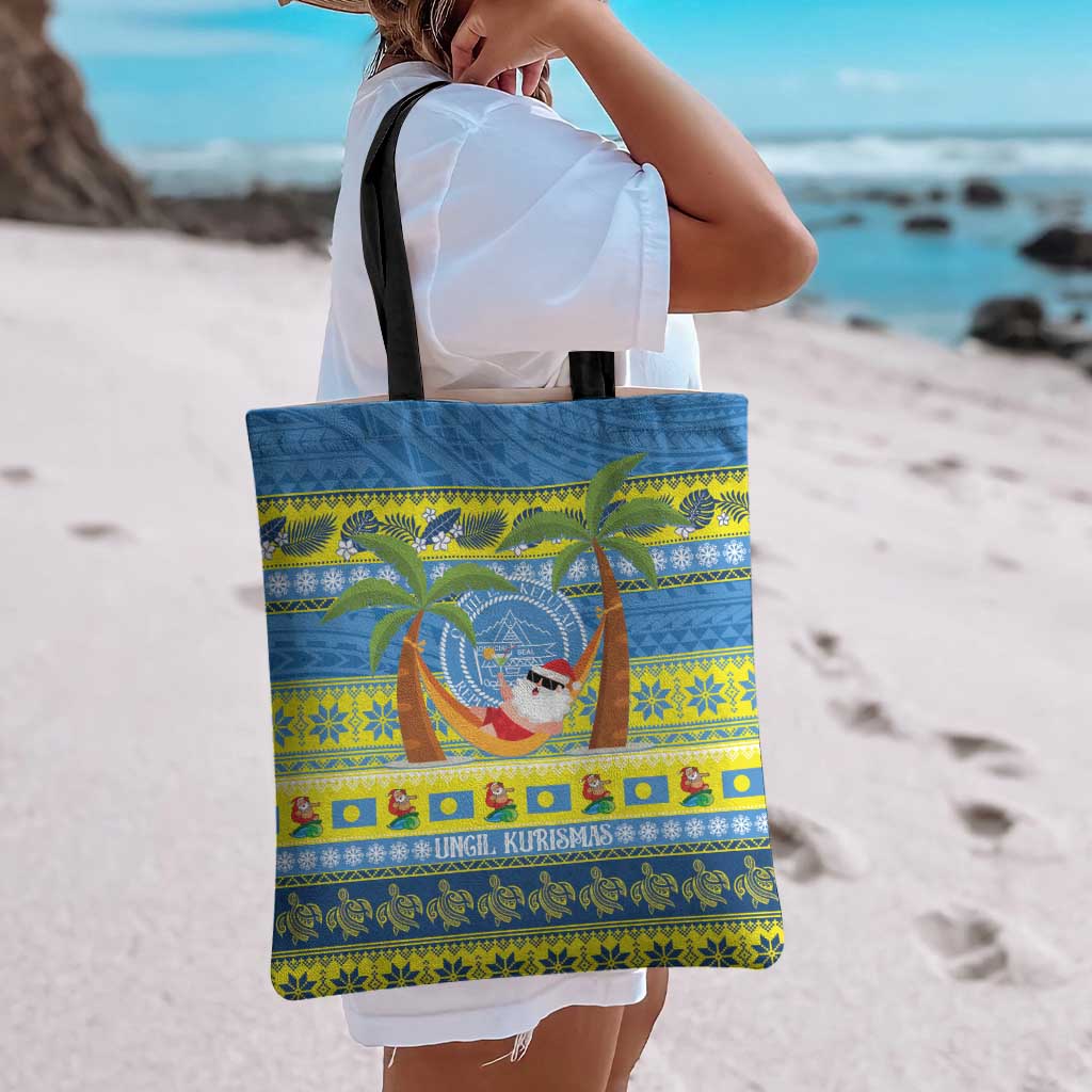 Palau Christmas Tote Bag Chilling Santa Ungil Kurismas - Polynesian Pride