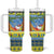 Palau Christmas Tumbler With Handle Chilling Santa Ungil Kurismas - Polynesian Pride
