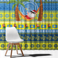Palau Christmas Window Curtain Chilling Santa Ungil Kurismas - Polynesian Pride