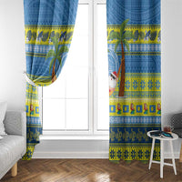 Palau Christmas Window Curtain Chilling Santa Ungil Kurismas - Polynesian Pride