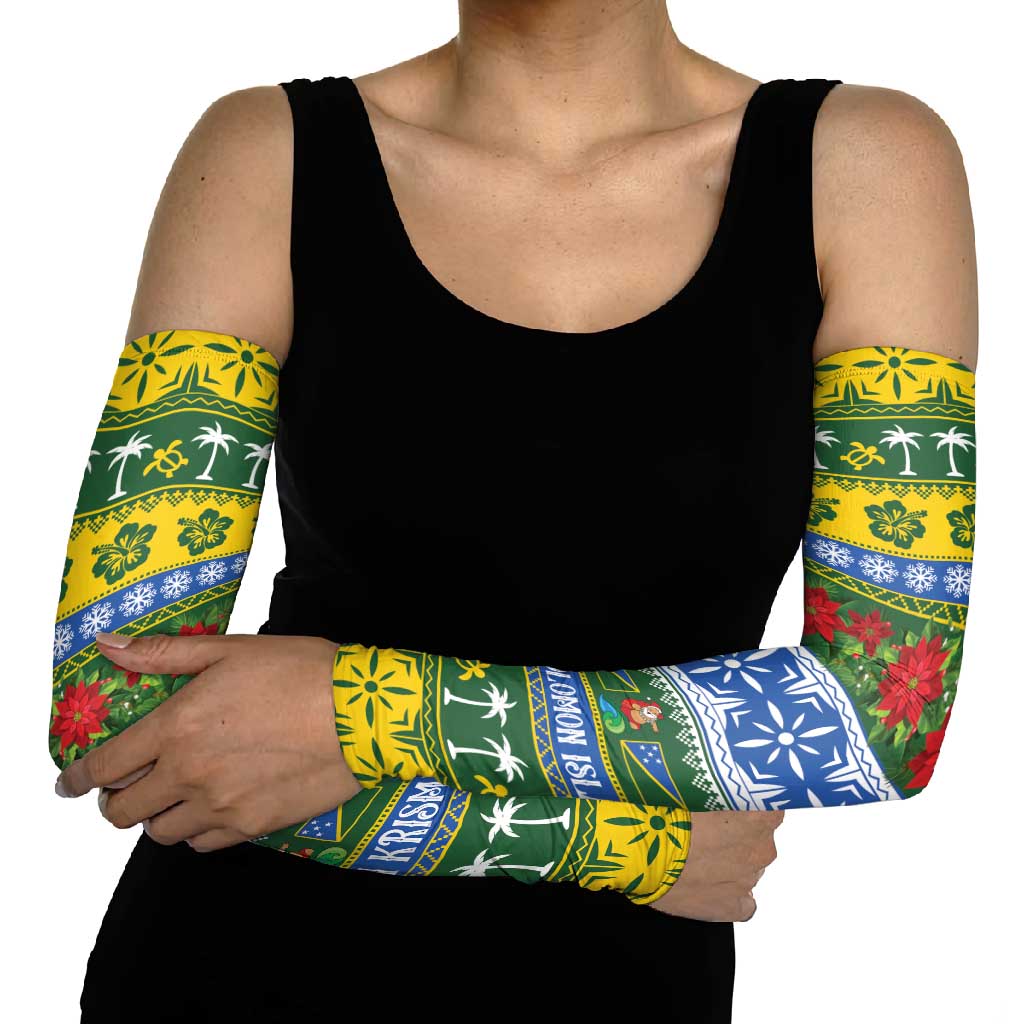 Solomon Islands Christmas Arm Sleeves The Solomons Melanesian Meri Krismas - Polynesian Pride