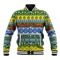 Solomon Islands Christmas Baseball Jacket The Solomons Melanesian Meri Krismas - Polynesian Pride