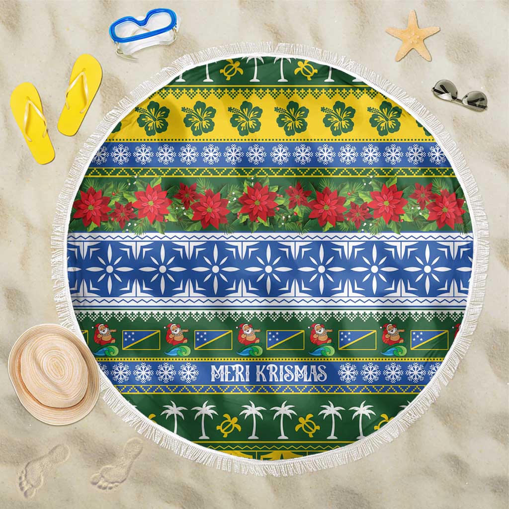 Solomon Islands Christmas Beach Blanket The Solomons Melanesian Meri Krismas - Polynesian Pride