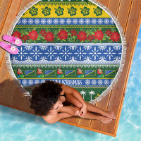 Solomon Islands Christmas Beach Blanket The Solomons Melanesian Meri Krismas - Polynesian Pride