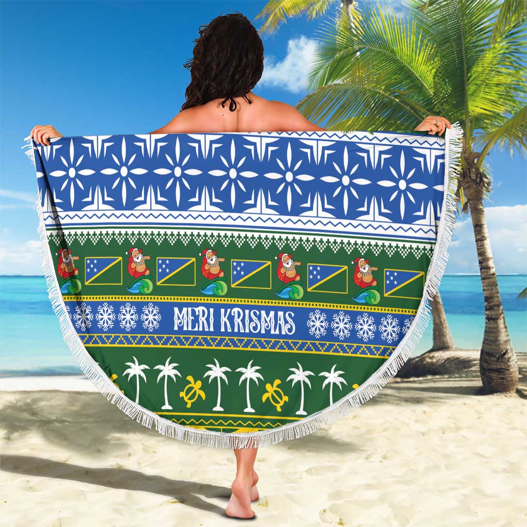 Solomon Islands Christmas Beach Blanket The Solomons Melanesian Meri Krismas - Polynesian Pride