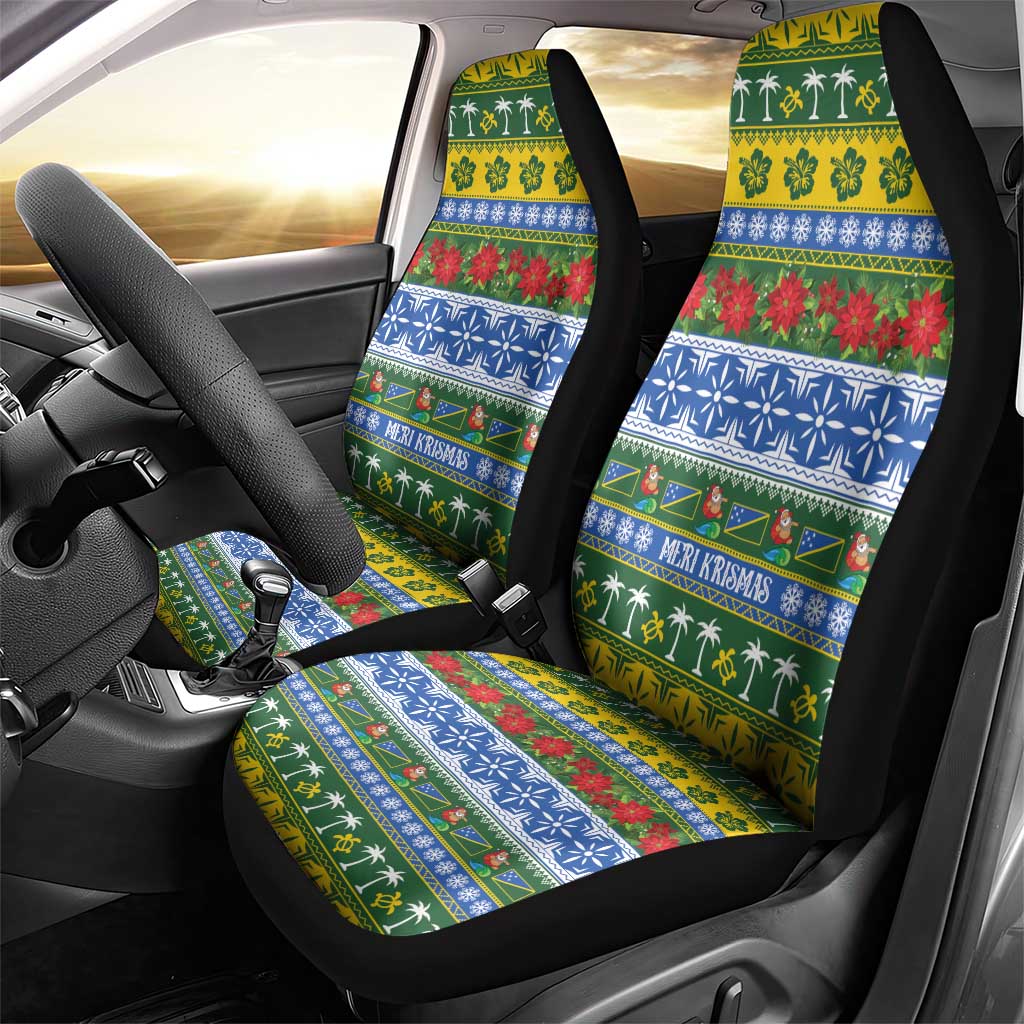 Solomon Islands Christmas Car Seat Cover The Solomons Melanesian Meri Krismas - Polynesian Pride