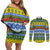 Solomon Islands Christmas Couples Matching Off Shoulder Short Dress and Long Sleeve Button Shirt The Solomons Melanesian Meri Krismas - Polynesian Pride