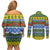 Solomon Islands Christmas Couples Matching Off Shoulder Short Dress and Long Sleeve Button Shirt The Solomons Melanesian Meri Krismas - Polynesian Pride