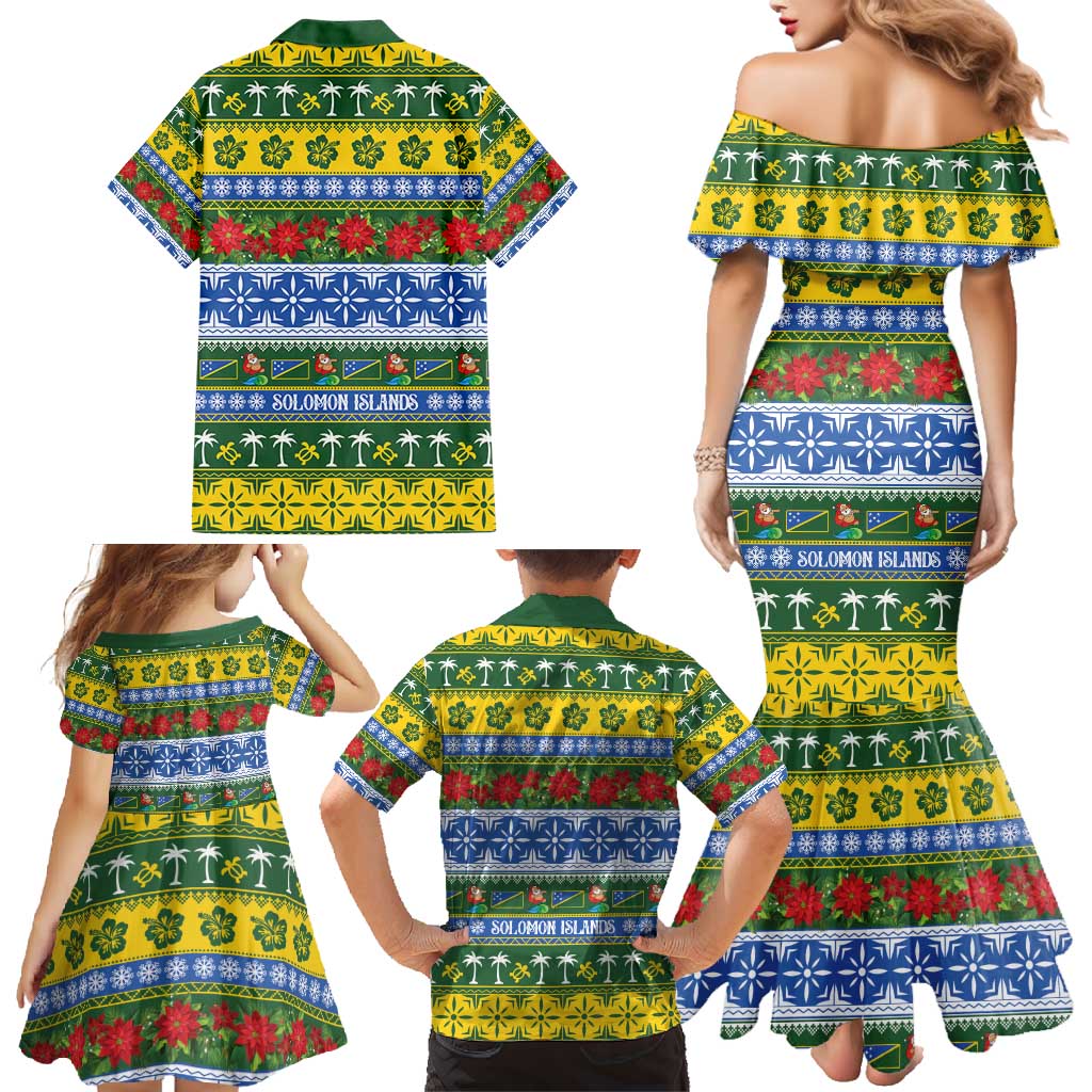 Solomon Islands Christmas Family Matching Mermaid Dress and Hawaiian Shirt The Solomons Melanesian Meri Krismas - Polynesian Pride
