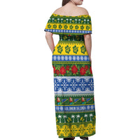 Solomon Islands Christmas Family Matching Off Shoulder Maxi Dress and Hawaiian Shirt The Solomons Melanesian Meri Krismas - Polynesian Pride