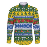 Solomon Islands Christmas Family Matching Off Shoulder Short Dress and Hawaiian Shirt The Solomons Melanesian Meri Krismas - Polynesian Pride