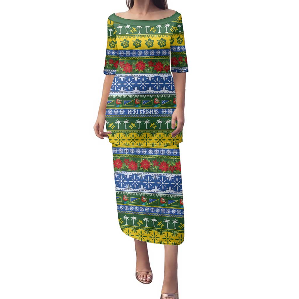 Solomon Islands Christmas Family Matching Puletasi and Hawaiian Shirt The Solomons Melanesian Meri Krismas - Polynesian Pride