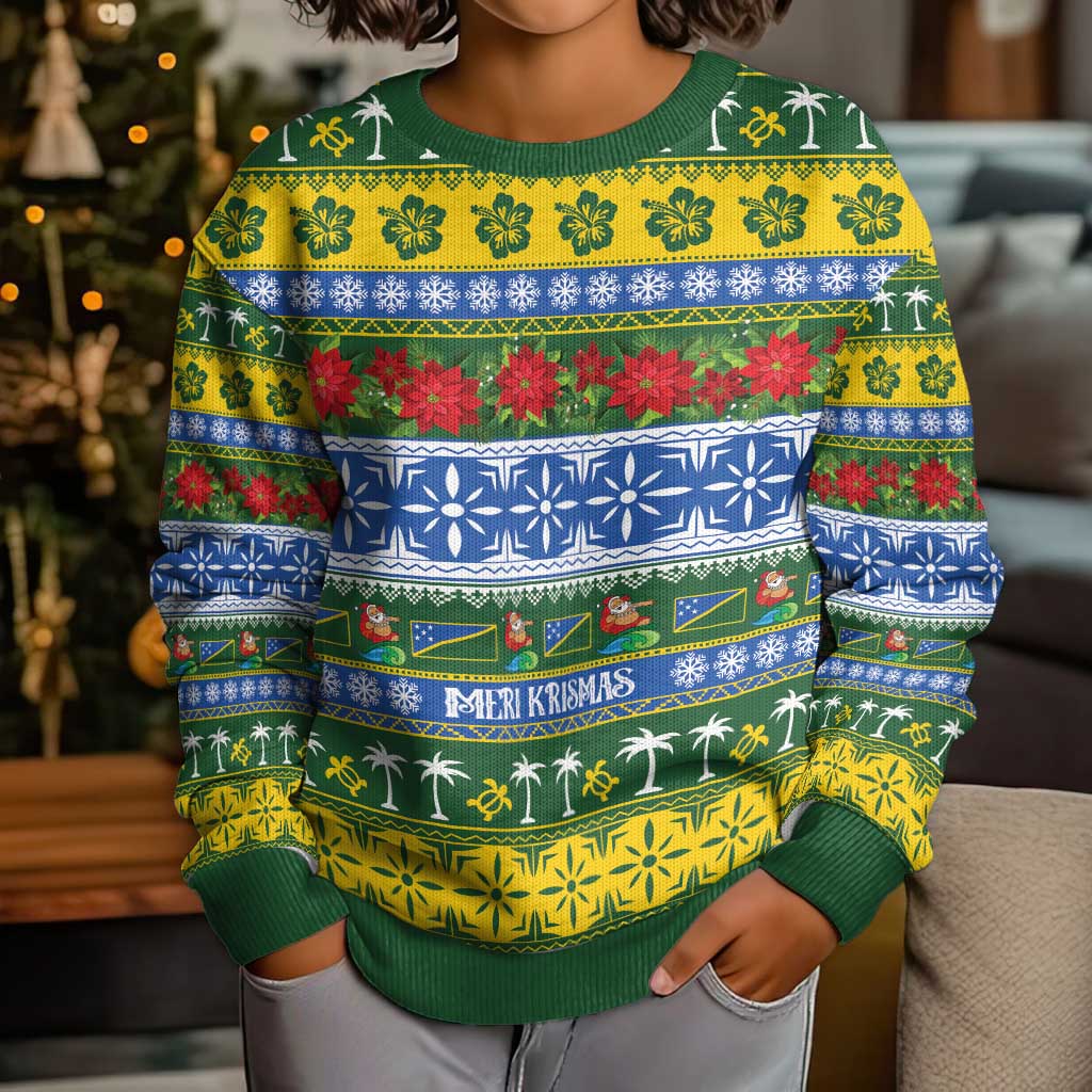 Solomon Islands Christmas Kid Ugly Christmas Sweater The Solomons Melanesian Meri Krismas - Polynesian Pride