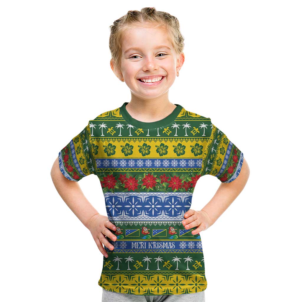 Solomon Islands Christmas Kid T Shirt The Solomons Melanesian Meri Krismas - Polynesian Pride