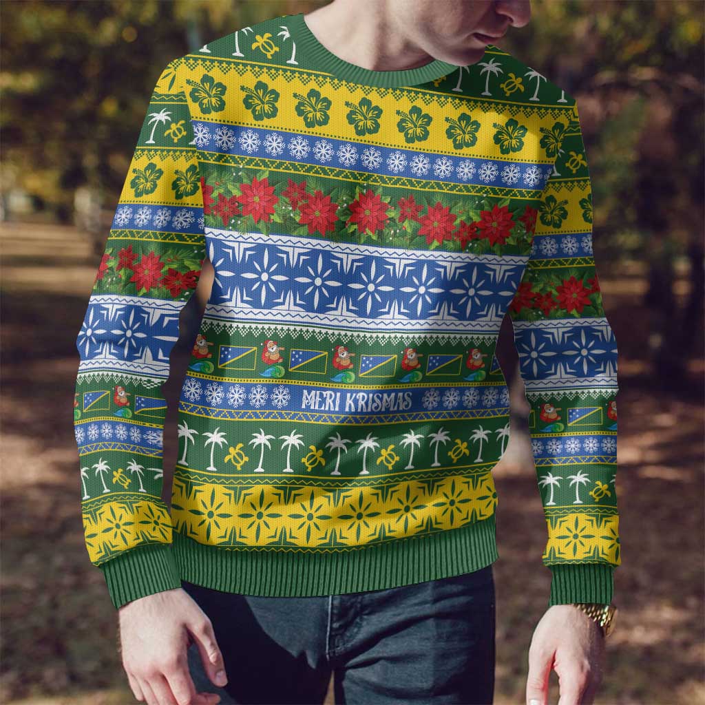 Solomon Islands Christmas Ugly Christmas Sweater The Solomons Melanesian Meri Krismas - Polynesian Pride
