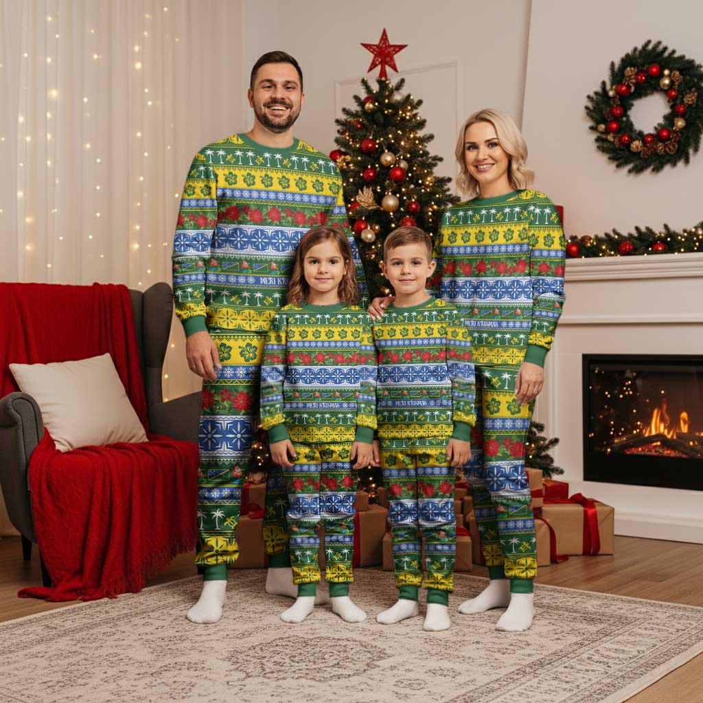 Solomon Islands Christmas Pajama Set The Solomons Melanesian Meri Krismas - Polynesian Pride