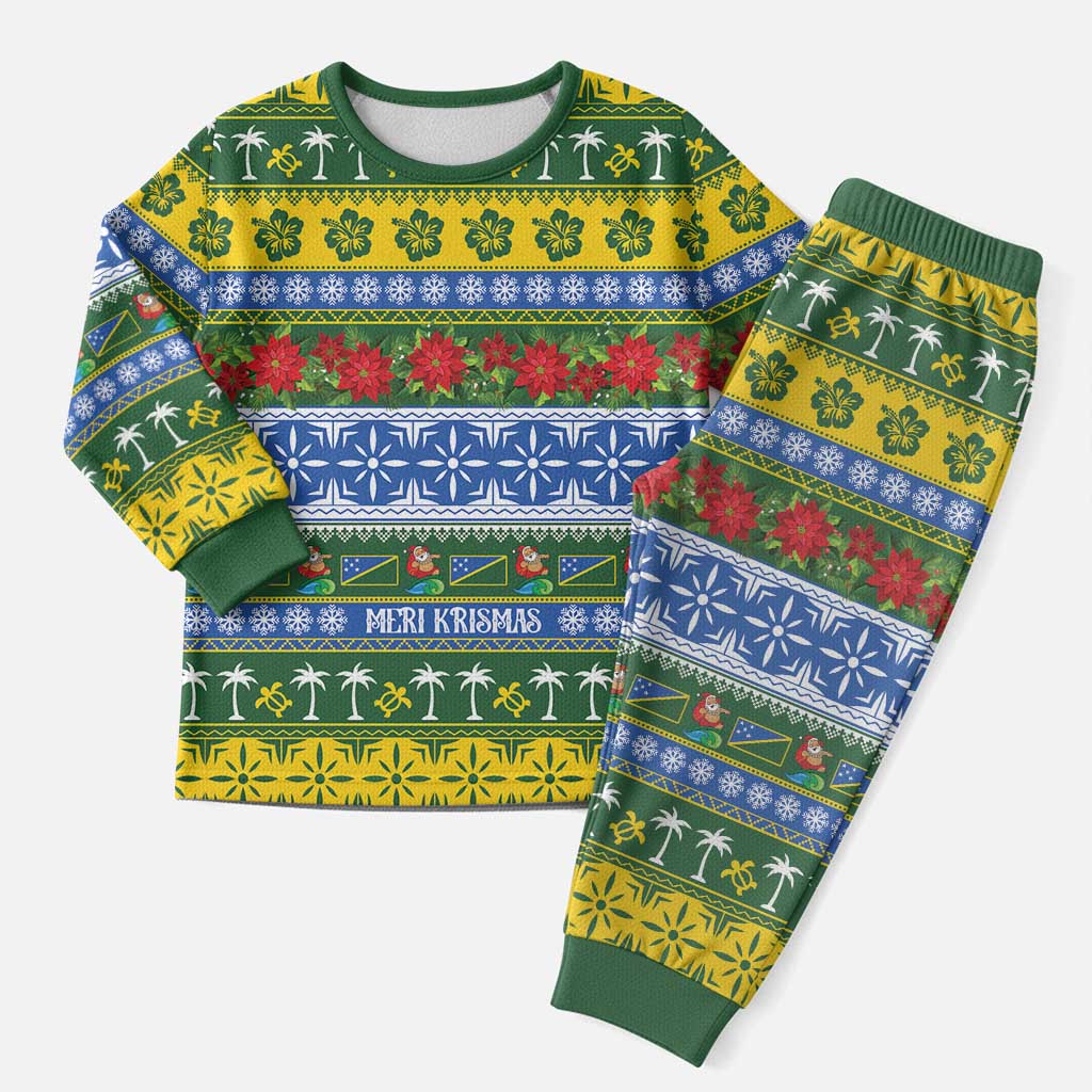 Solomon Islands Christmas Pajama Set The Solomons Melanesian Meri Krismas - Polynesian Pride