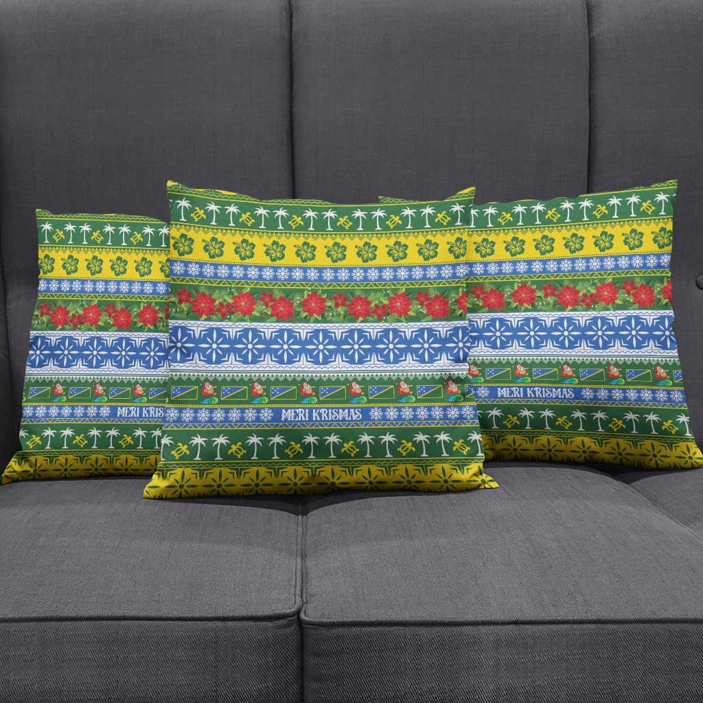Solomon Islands Christmas Pillow Cover The Solomons Melanesian Meri Krismas - Polynesian Pride