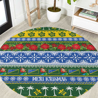 Solomon Islands Christmas Round Carpet The Solomons Melanesian Meri Krismas - Polynesian Pride