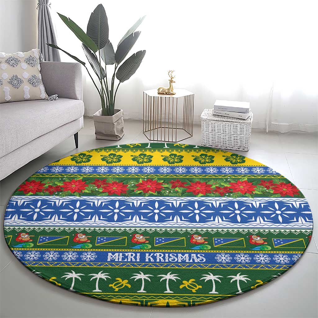Solomon Islands Christmas Round Carpet The Solomons Melanesian Meri Krismas - Polynesian Pride