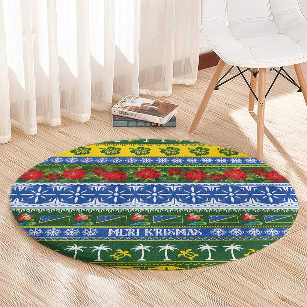 Solomon Islands Christmas Round Carpet The Solomons Melanesian Meri Krismas - Polynesian Pride