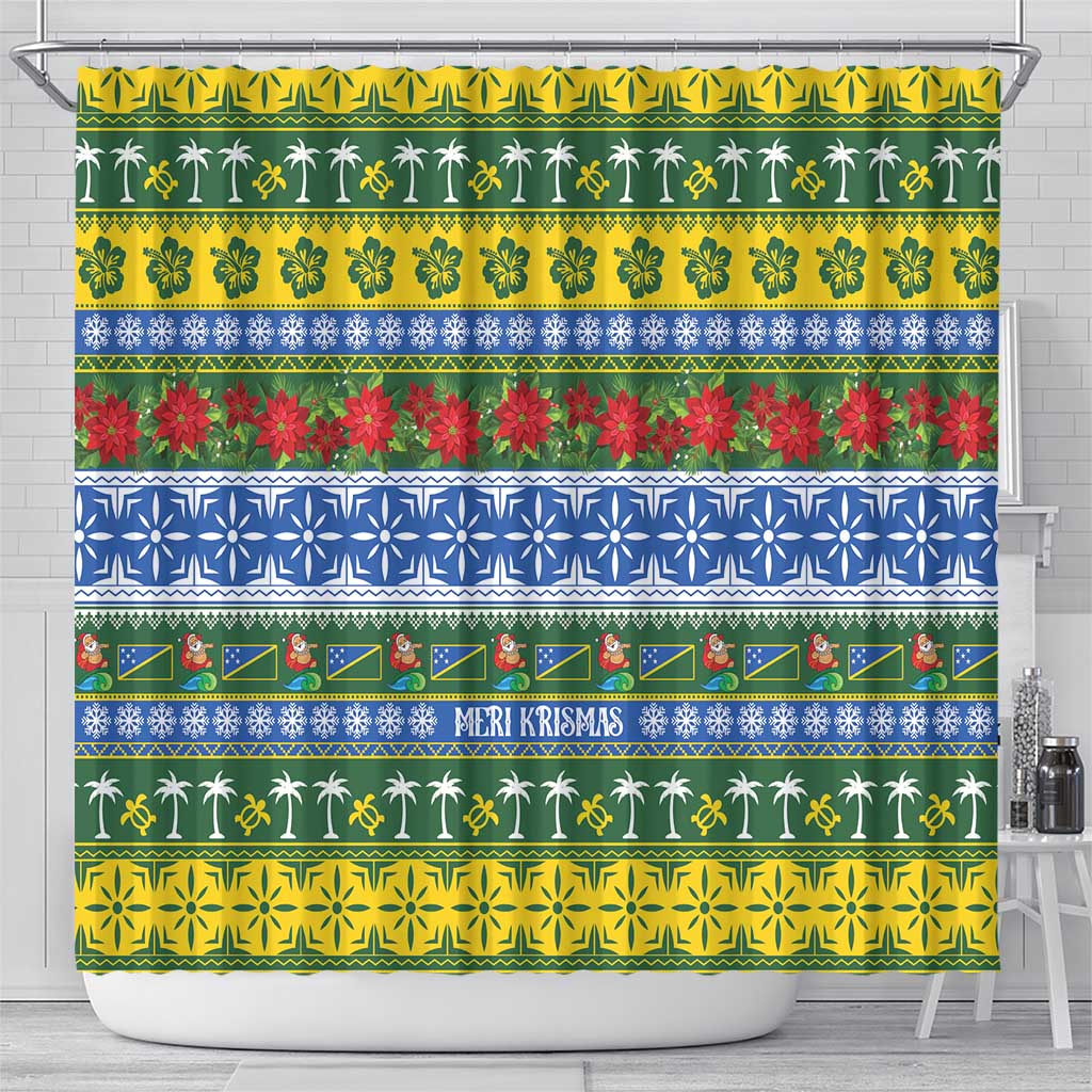 Solomon Islands Christmas Shower Curtain The Solomons Melanesian Meri Krismas - Polynesian Pride