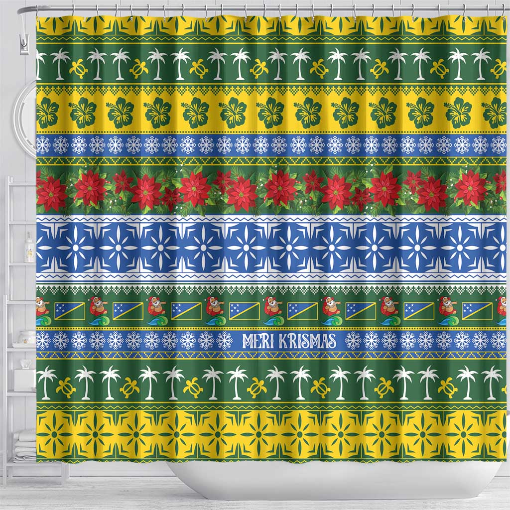 Solomon Islands Christmas Shower Curtain The Solomons Melanesian Meri Krismas - Polynesian Pride