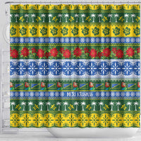Solomon Islands Christmas Shower Curtain The Solomons Melanesian Meri Krismas - Polynesian Pride