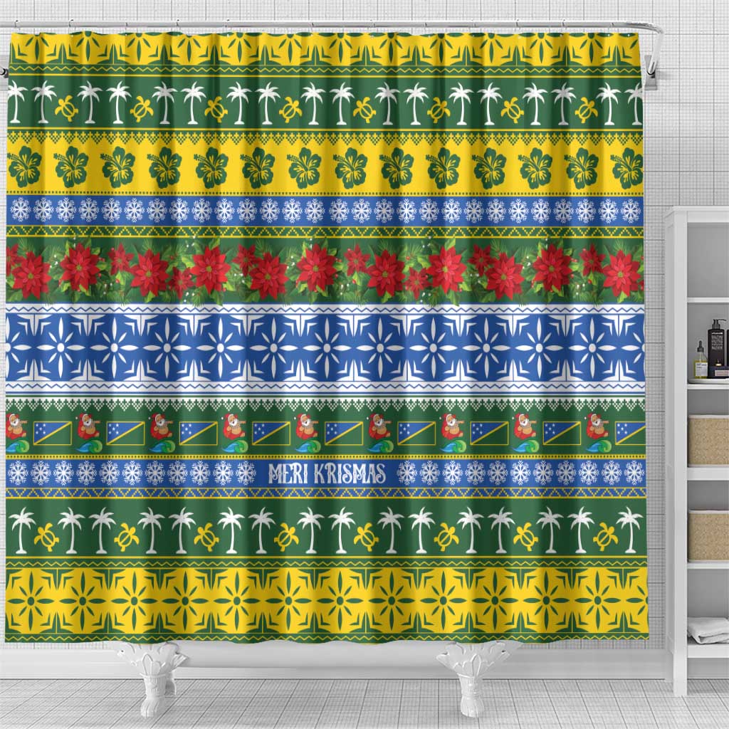 Solomon Islands Christmas Shower Curtain The Solomons Melanesian Meri Krismas - Polynesian Pride