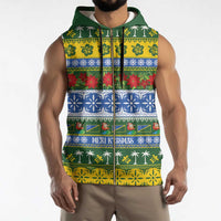 Solomon Islands Christmas Sleeveless Zip Hoodie The Solomons Melanesian Meri Krismas - Polynesian Pride