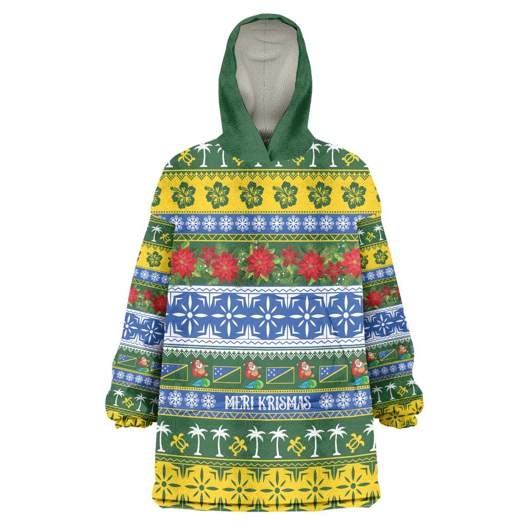 Solomon Islands Christmas Wearable Blanket Hoodie The Solomons Melanesian Meri Krismas - Polynesian Pride