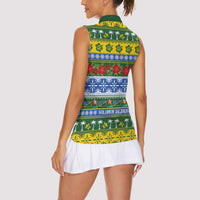 Solomon Islands Christmas Women Sleeveless Polo Shirt The Solomons Melanesian Meri Krismas - Polynesian Pride