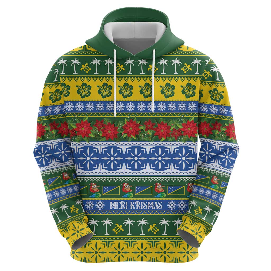 Solomon Islands Christmas Zip Hoodie The Solomons Melanesian Meri Krismas - Polynesian Pride