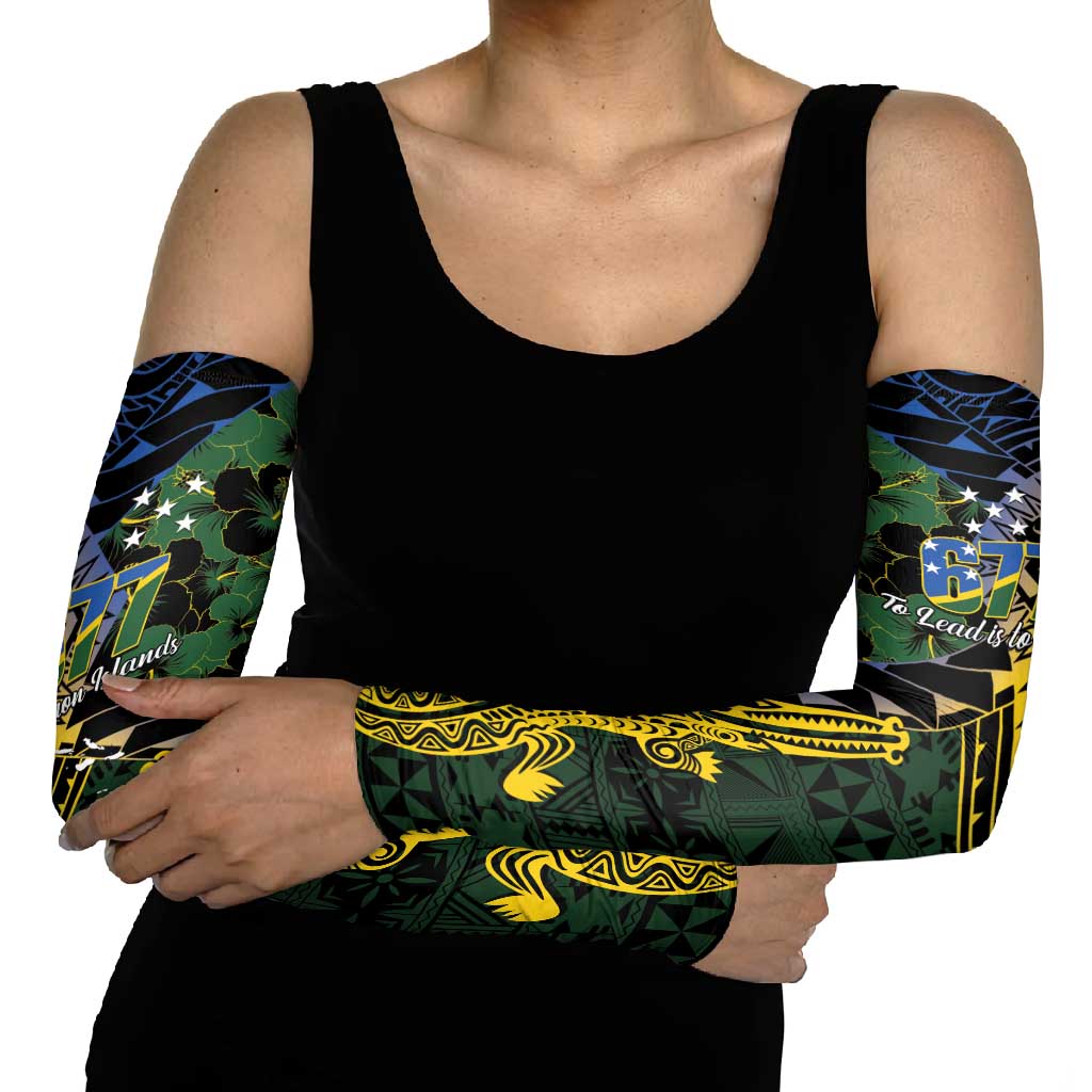 Solomon Islands Arm Sleeves 677 Proud Crocodile Melanesian Pattern - Polynesian Pride