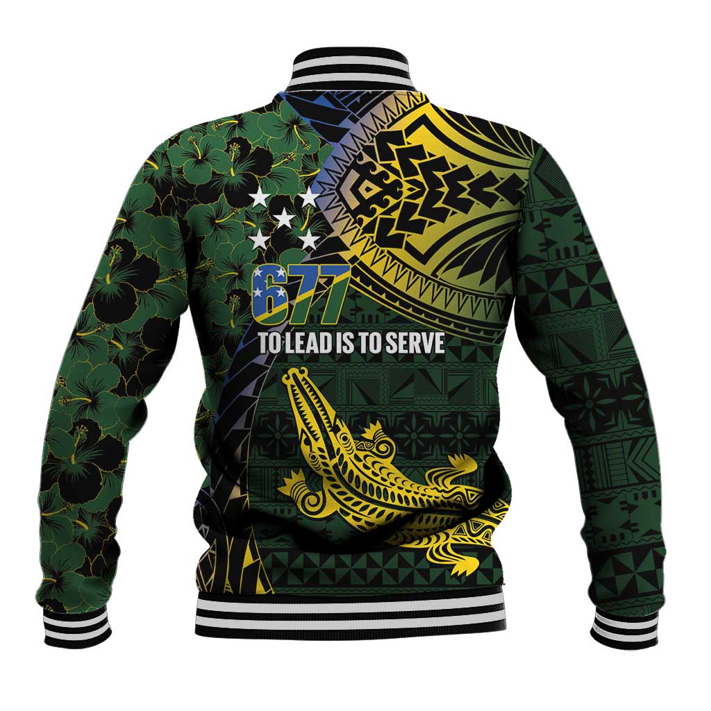 Solomon Islands Baseball Jacket 677 Proud Crocodile Melanesian Pattern LT14 - Polynesian Pride