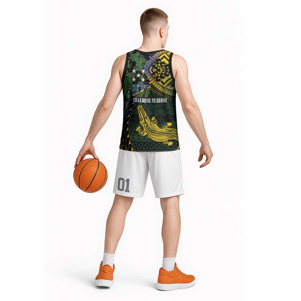 Solomon Islands Basketball Jersey 677 Proud Crocodile Melanesian Pattern LT14 - Polynesian Pride