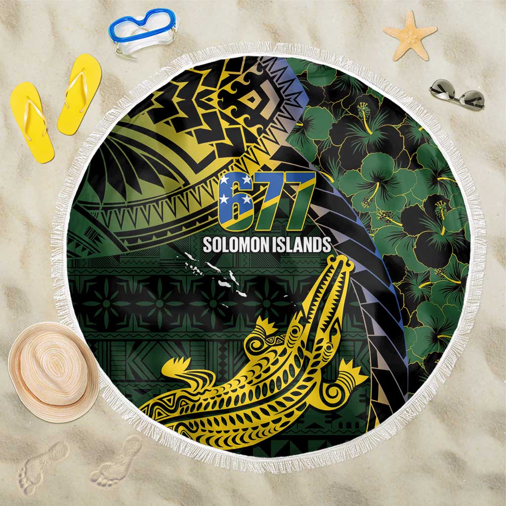 Solomon Islands Beach Blanket 677 Proud Crocodile Melanesian Pattern - Polynesian Pride