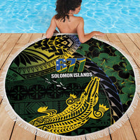 Solomon Islands Beach Blanket 677 Proud Crocodile Melanesian Pattern - Polynesian Pride