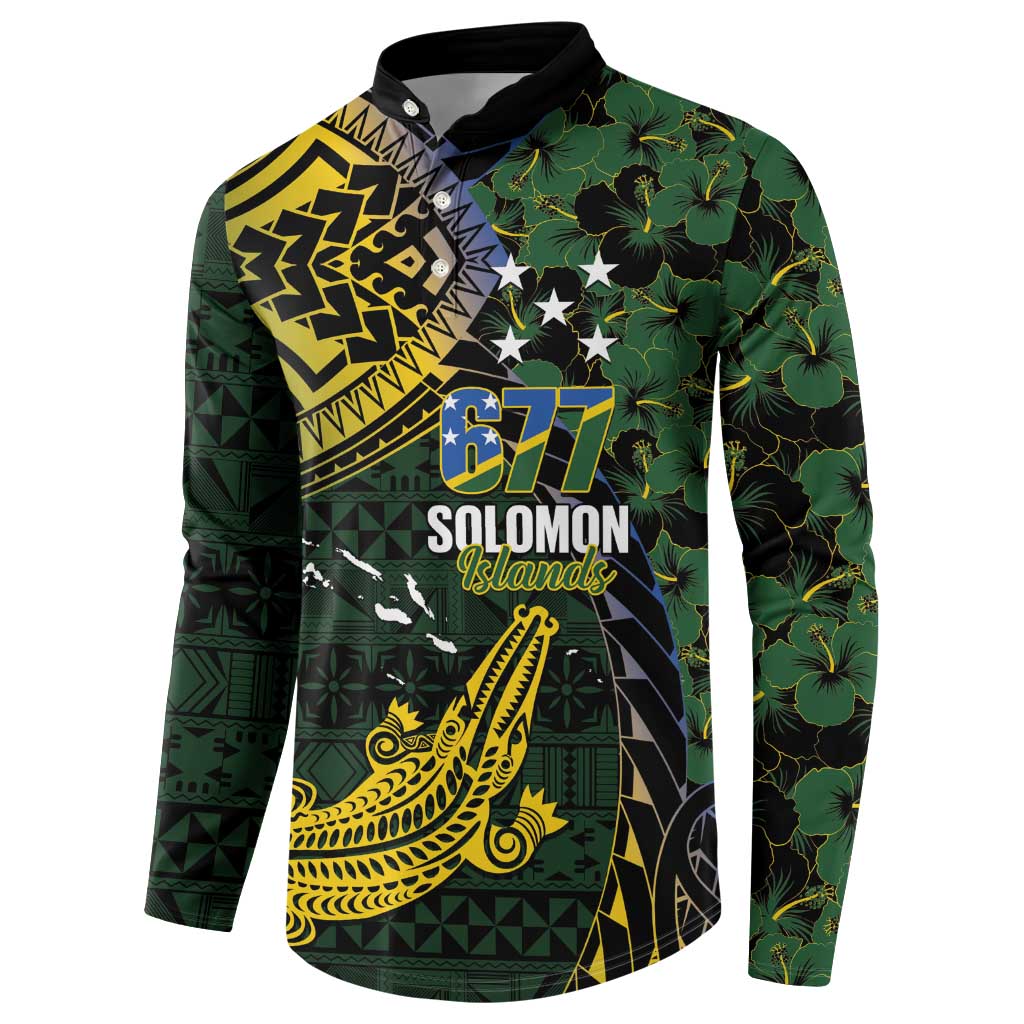 Solomon Islands Button Sweatshirt 677 Proud Crocodile Melanesian Pattern LT14 - Polynesian Pride