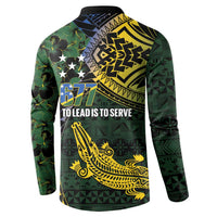 Solomon Islands Button Sweatshirt 677 Proud Crocodile Melanesian Pattern LT14 - Polynesian Pride