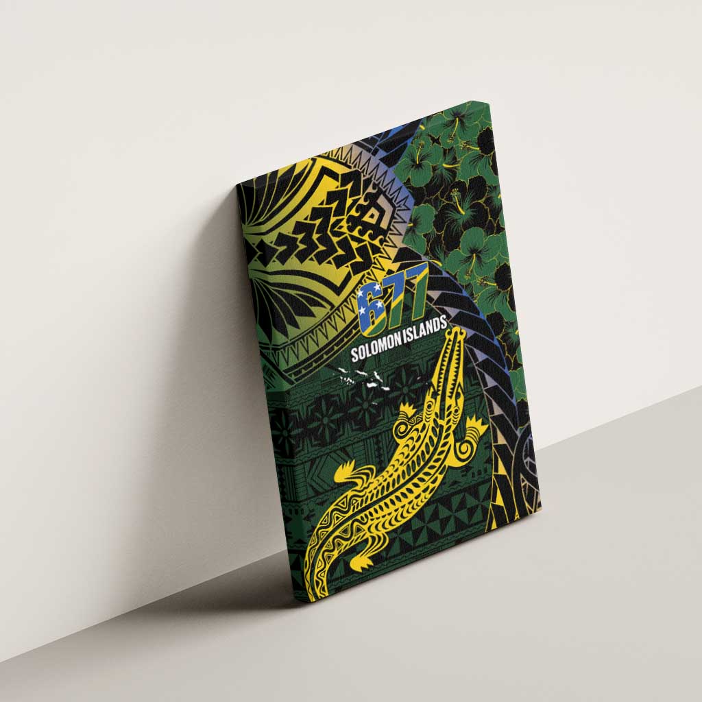 Solomon Islands Canvas Wall Art 677 Proud Crocodile Melanesian Pattern - Polynesian Pride