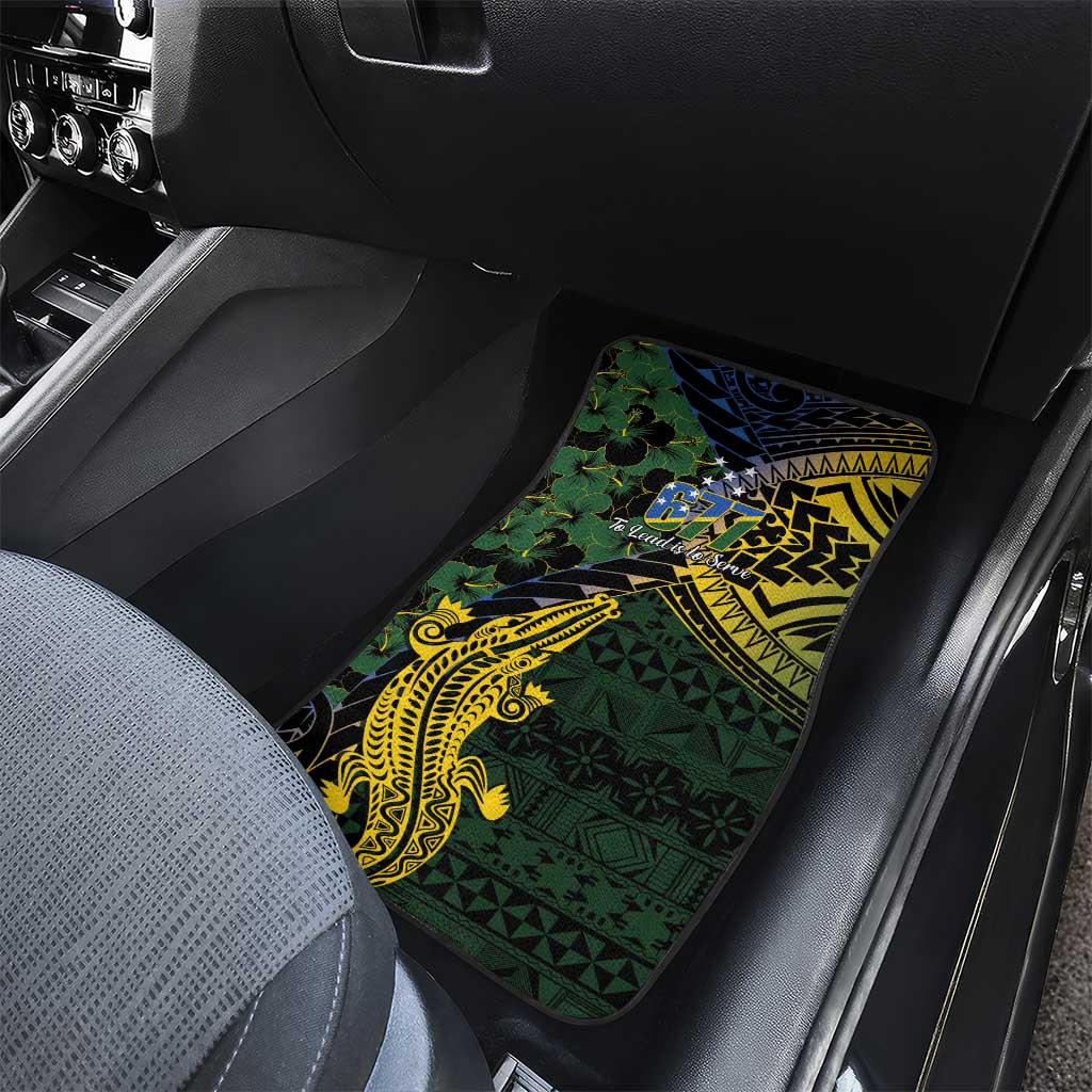 Solomon Islands Car Mats 677 Proud Crocodile Melanesian Pattern - Polynesian Pride