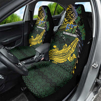 Solomon Islands Car Seat Cover 677 Proud Crocodile Melanesian Pattern - Polynesian Pride