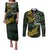 Solomon Islands Couples Matching Puletasi and Long Sleeve Button Shirt 677 Proud Crocodile Melanesian Pattern - Polynesian Pride