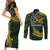 Solomon Islands Couples Matching Short Sleeve Bodycon Dress and Long Sleeve Button Shirt 677 Proud Crocodile Melanesian Pattern - Polynesian Pride