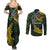 Solomon Islands Couples Matching Summer Maxi Dress and Long Sleeve Button Shirt 677 Proud Crocodile Melanesian Pattern - Polynesian Pride